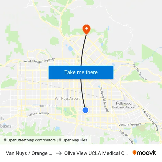Van Nuys / Orange Line to Olive View UCLA Medical Center map