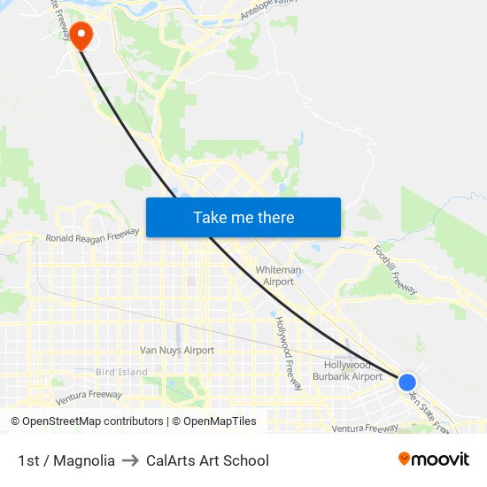 1st / Magnolia to CalArts Art School map