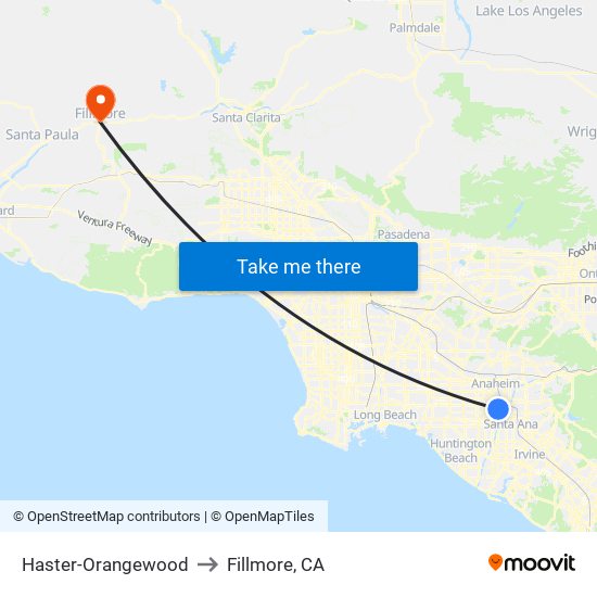 Haster-Orangewood to Fillmore, CA map