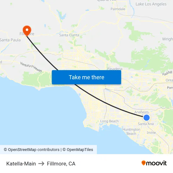Katella-Main to Fillmore, CA map