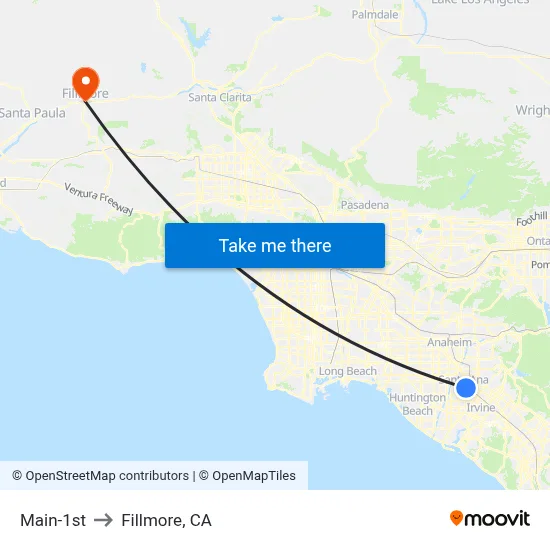Main-1st to Fillmore, CA map