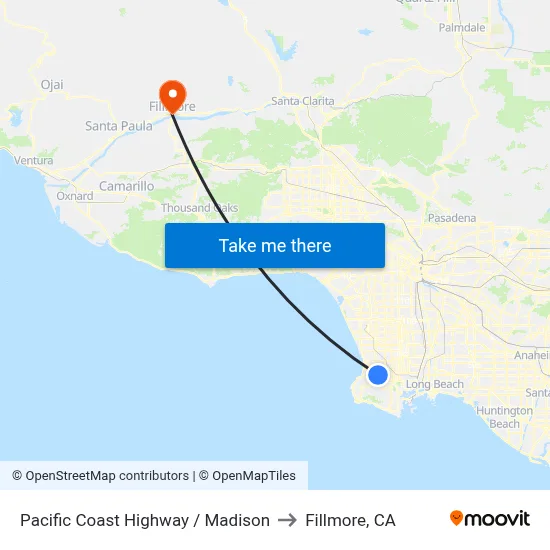 Pacific Coast Highway / Madison to Fillmore, CA map