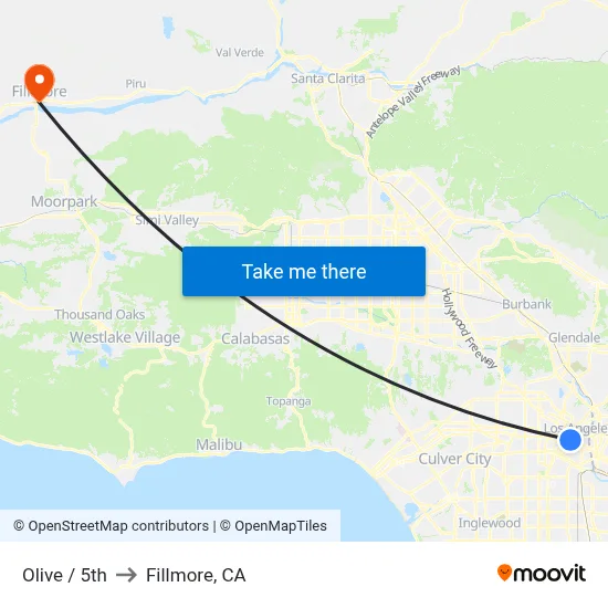 Olive / 5th to Fillmore, CA map