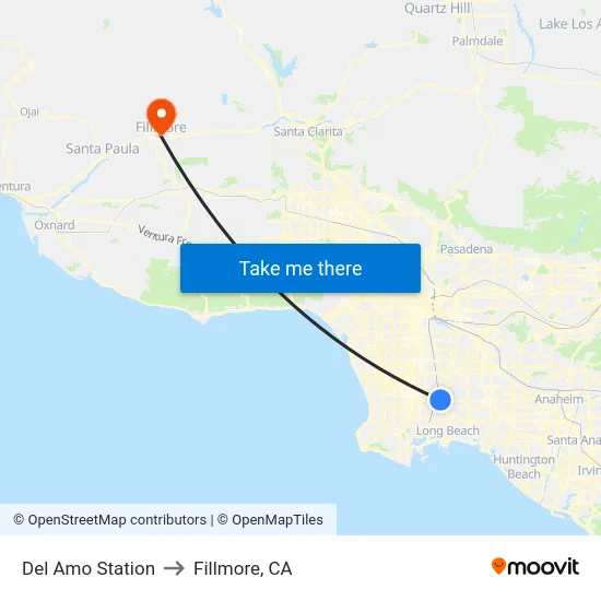 Del Amo Station to Fillmore, CA map