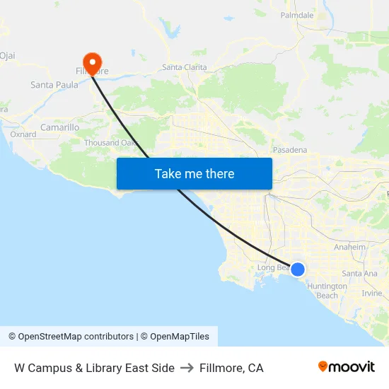 W Campus & Library East Side to Fillmore, CA map