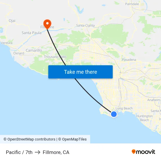 Pacific / 7th to Fillmore, CA map