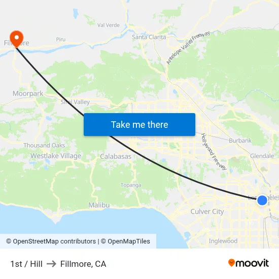 1st / Hill to Fillmore, CA map