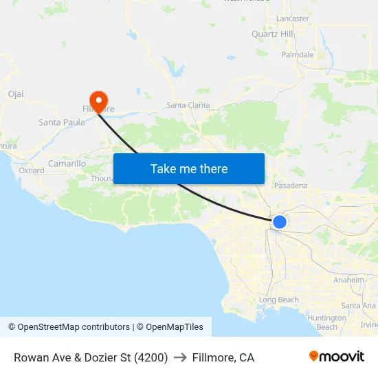Rowan Ave & Dozier St (4200) to Fillmore, CA map