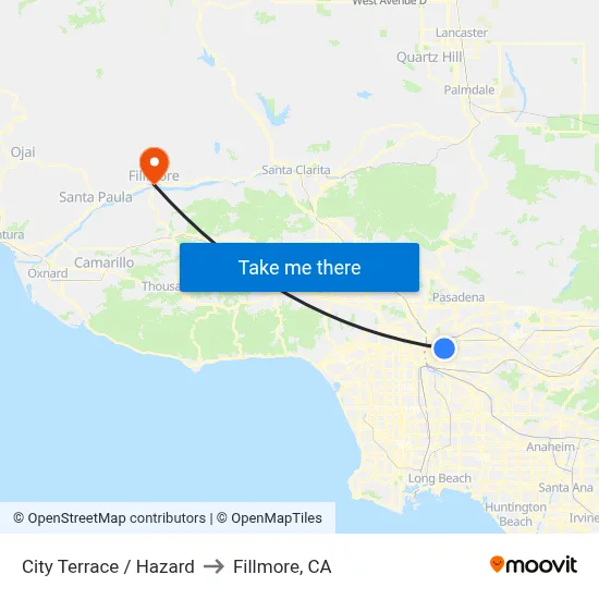 City Terrace / Hazard to Fillmore, CA map