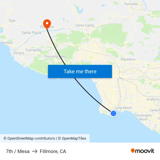 7th / Mesa to Fillmore, CA map