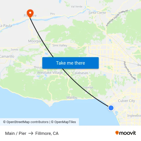 Main / Pier to Fillmore, CA map