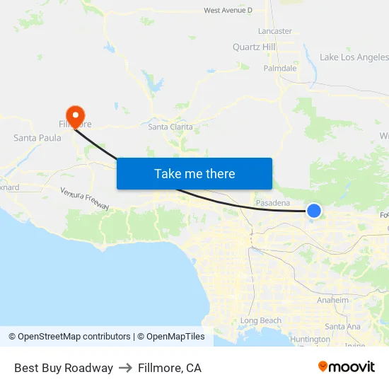 Best Buy Roadway to Fillmore, CA map