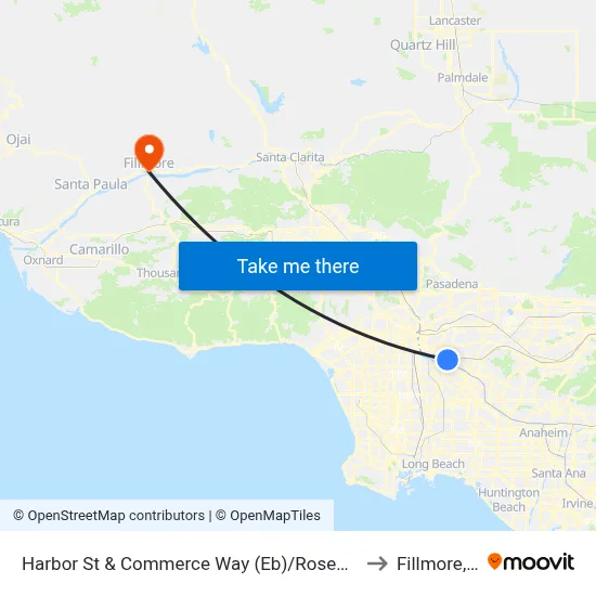 Harbor St & Commerce Way (Eb)/Rosewood Park to Fillmore, CA map