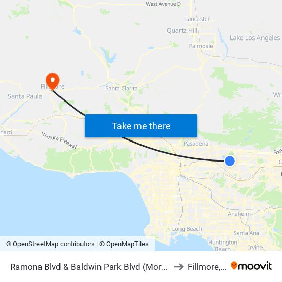 Ramona Blvd & Baldwin Park Blvd (Morgan Park) to Fillmore, CA map