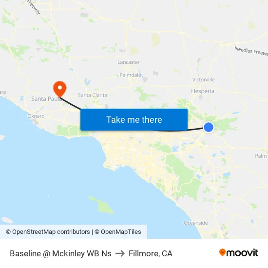Baseline @ Mckinley to Fillmore, CA map
