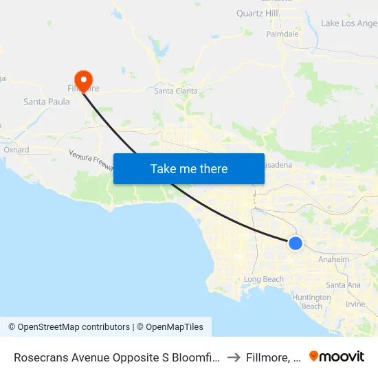 Rosecrans Avenue Opposite S Bloomfield A to Fillmore, CA map