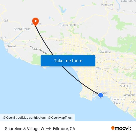 Shoreline & Village W to Fillmore, CA map