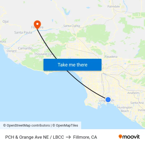 PCH & Orange Ave NE / LBCC to Fillmore, CA map