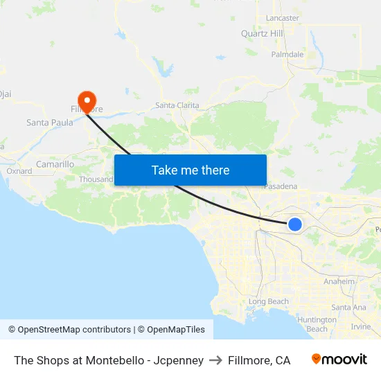 The Shops at Montebello - Jcpenney to Fillmore, CA map