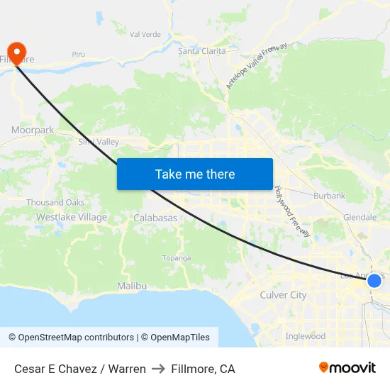 Cesar E Chavez / Warren to Fillmore, CA map