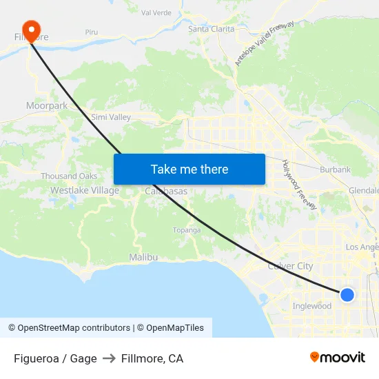 Figueroa / Gage to Fillmore, CA map