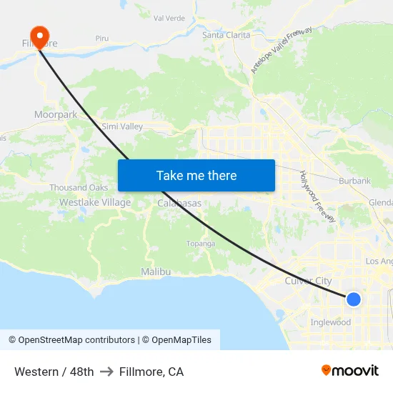 Western / 48th to Fillmore, CA map