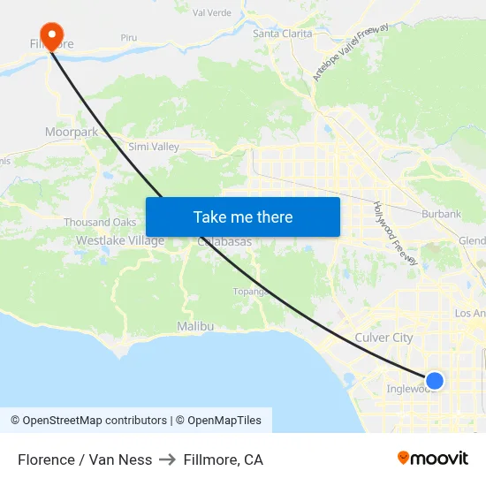 Florence / Van Ness to Fillmore, CA map