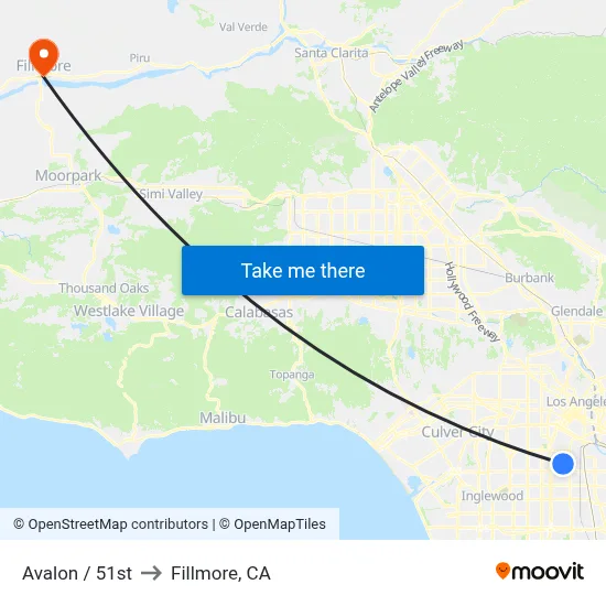 Avalon / 51st to Fillmore, CA map