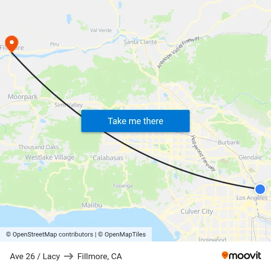 Ave 26 / Lacy to Fillmore, CA map