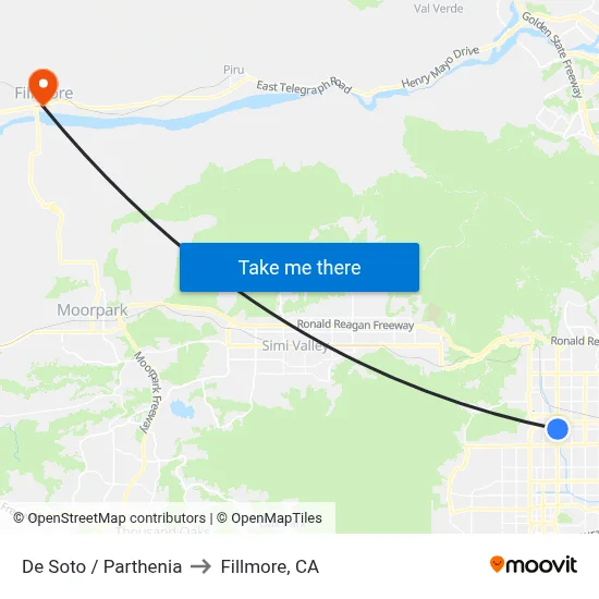De Soto / Parthenia to Fillmore, CA map