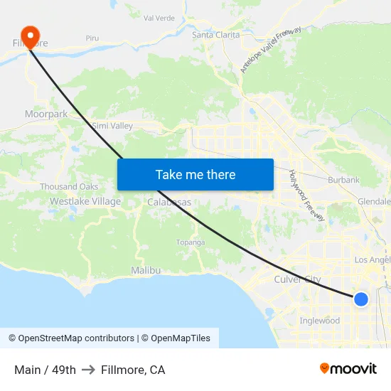 Main / 49th to Fillmore, CA map