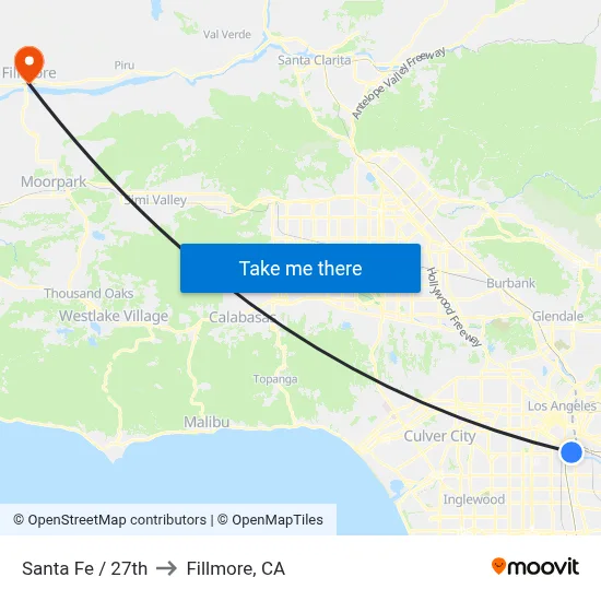 Santa Fe / 27th to Fillmore, CA map
