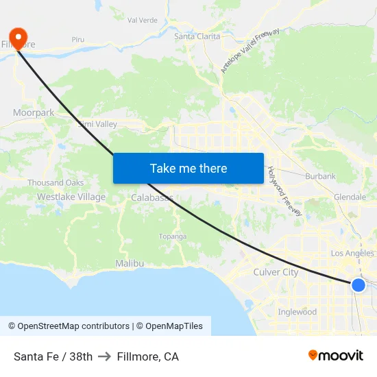 Santa Fe / 38th to Fillmore, CA map