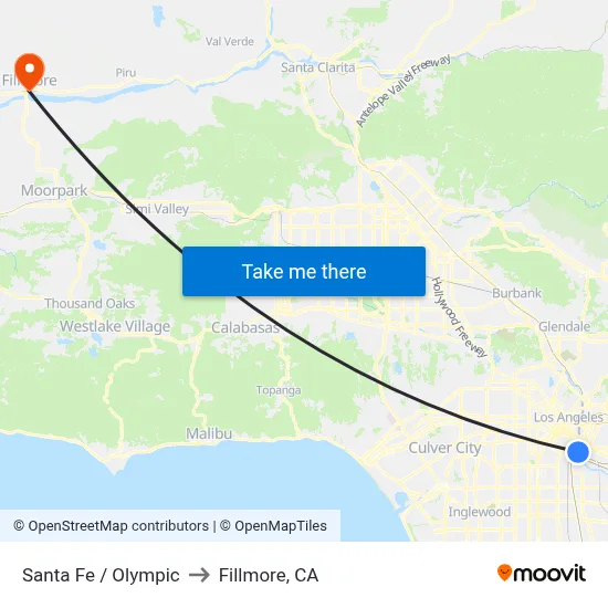 Santa Fe / Olympic to Fillmore, CA map