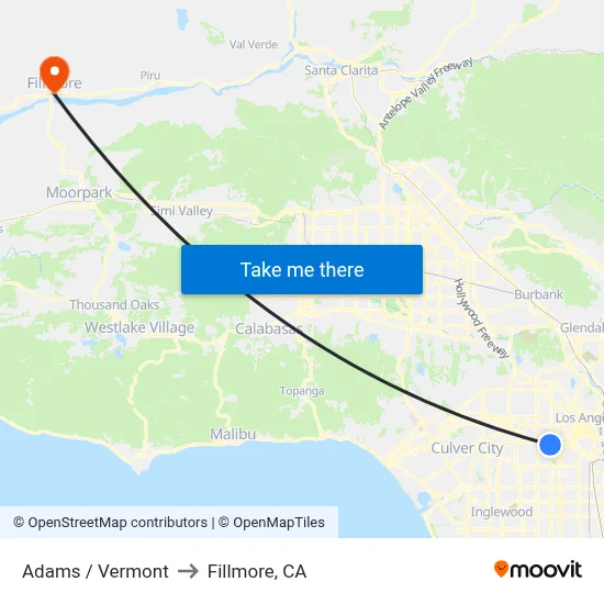 Adams / Vermont to Fillmore, CA map