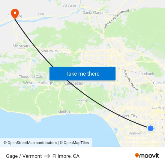 Gage / Vermont to Fillmore, CA map