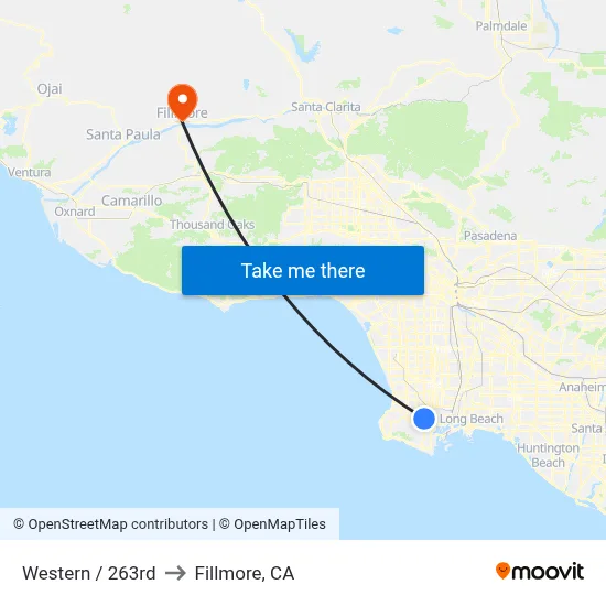 Western / 263rd to Fillmore, CA map