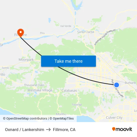 Oxnard / Lankershim to Fillmore, CA map