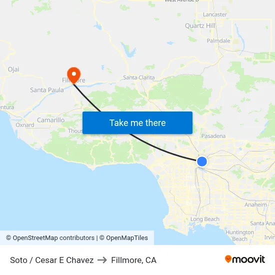 Soto / Cesar E Chavez to Fillmore, CA map