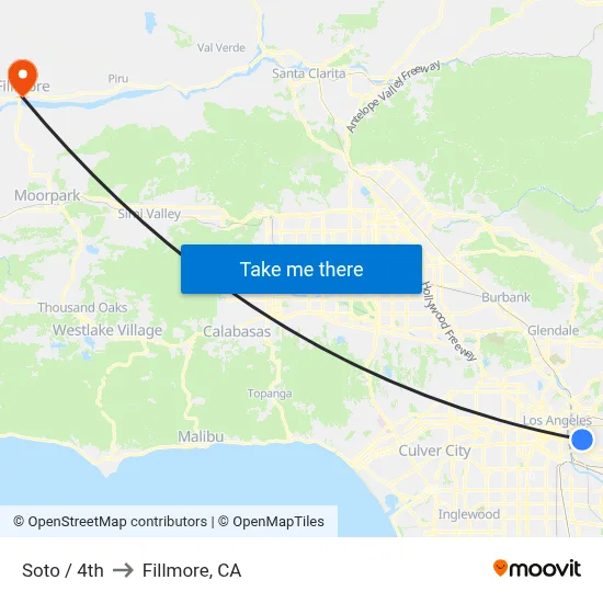 Soto / 4th to Fillmore, CA map