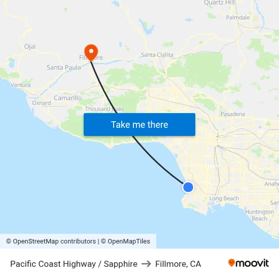 Pacific Coast Highway / Sapphire to Fillmore, CA map