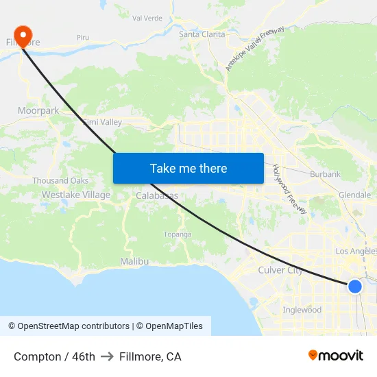 Compton / 46th to Fillmore, CA map