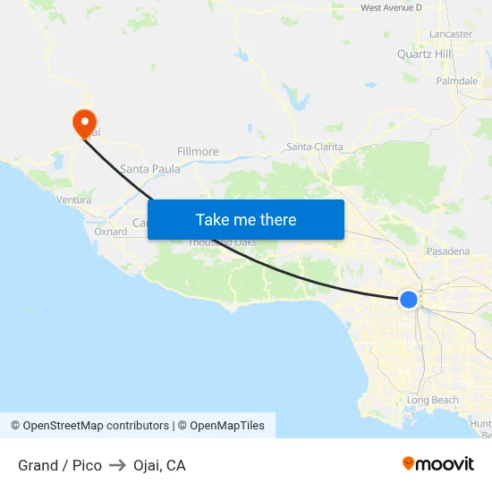 Grand / Pico to Ojai, CA map
