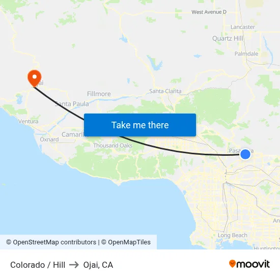 Colorado / Hill to Ojai, CA map