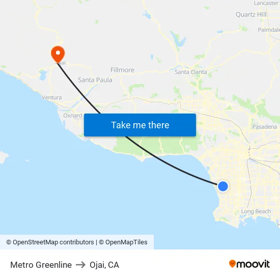 Metro Greenline to Ojai, CA map