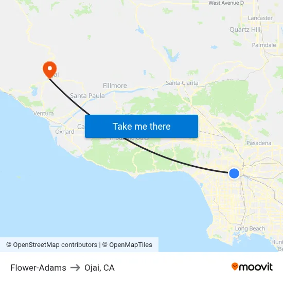 Flower-Adams to Ojai, CA map