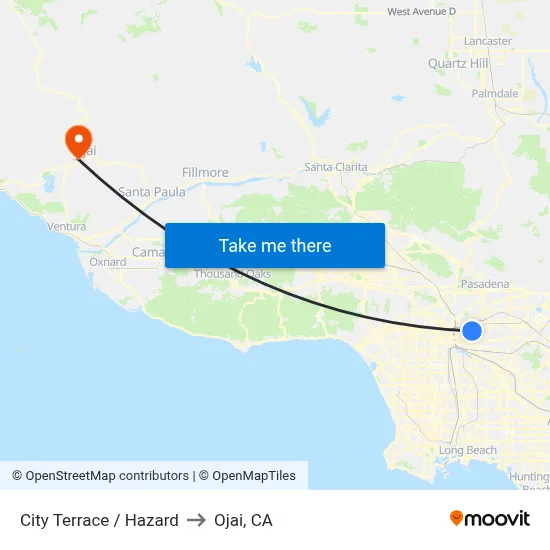 City Terrace / Hazard to Ojai, CA map