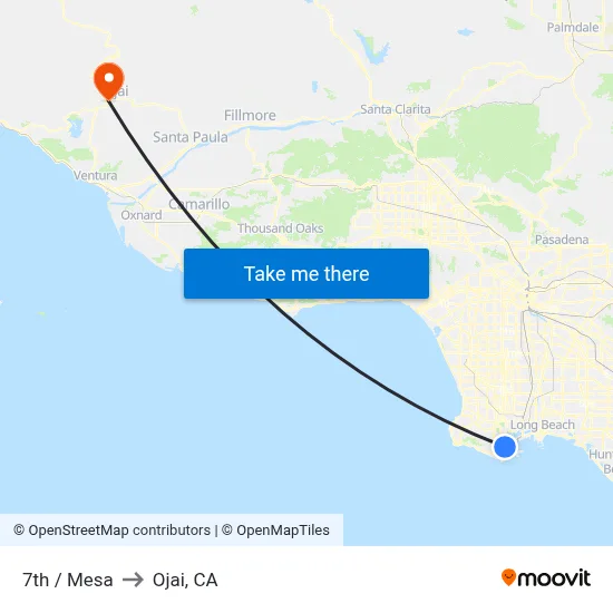 7th / Mesa to Ojai, CA map
