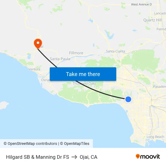 Hilgard SB & Manning Dr FS to Ojai, CA map