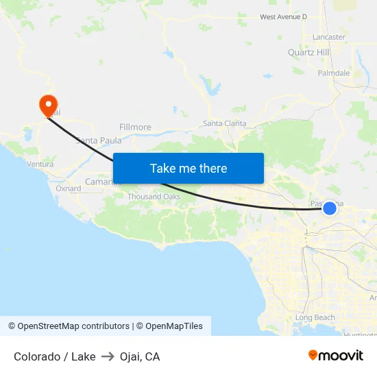 Colorado / Lake to Ojai, CA map